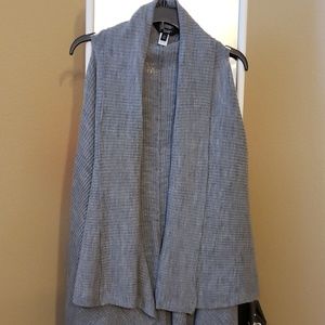 Grey Sleeveless Cardigan